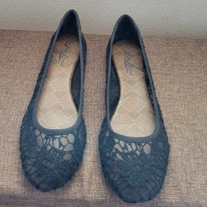 Black Lace flat shoes